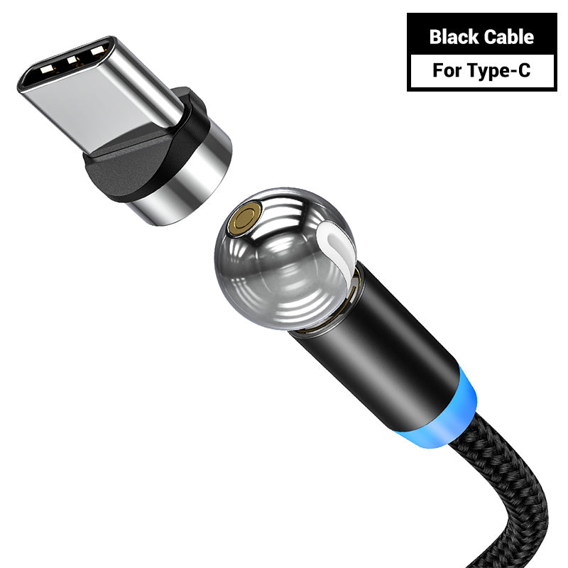 360 degree rotation of magnetic charging cable
