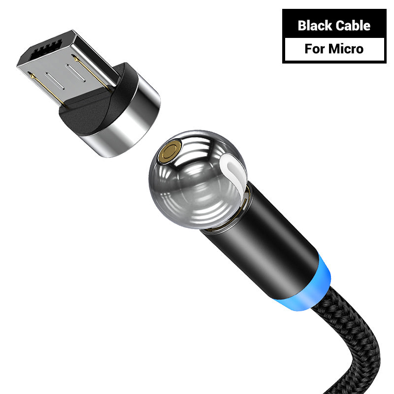 360 degree rotation of magnetic charging cable