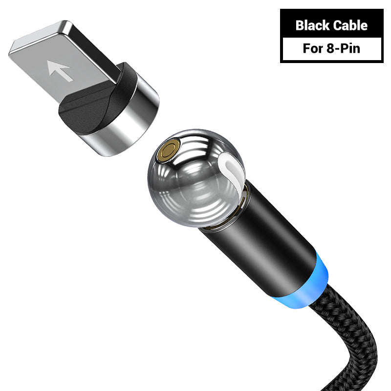 360 degree rotation of magnetic charging cable