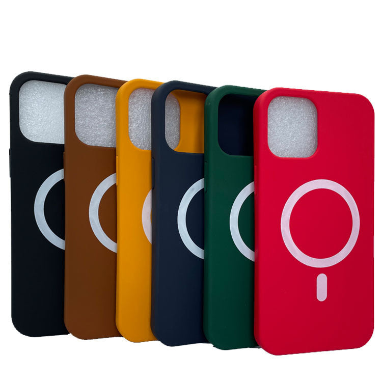 Compatible with Apple,  Silicone Magnetic Phone Case Magsafe Magnetic Charging