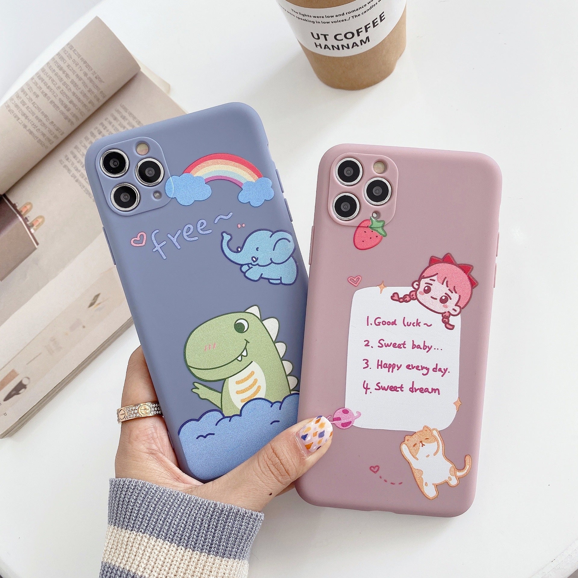 Compatible with Apple Cartoon Soft Shell For 12mini11promax Apple X XS XR SE  Iphone78plus Mobile Phone Case