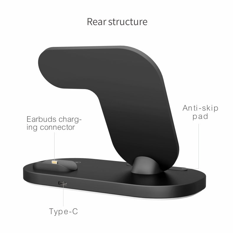Compatible with Apple, 15W Qi Fast Wireless Charger Stand for iPhone 12Pro XR Watch 3 in 1, Foldable Charging Station for Airpods Pro IWatch