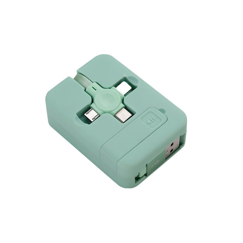 Macaron Telescopic Bracket Three-In-One Charging Cable
