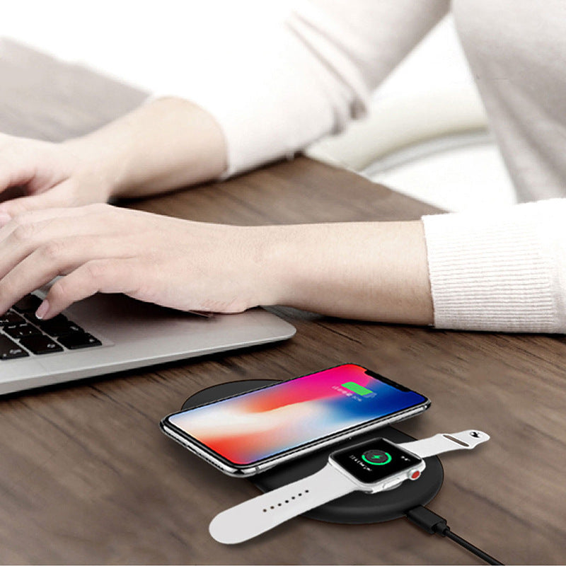 Compatible with Apple, 2 In 1 QI Wireless Charging Dock For iPhone, Watch & Android