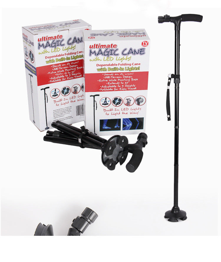 Folding With Light Aluminum Alloy Walking Stick
