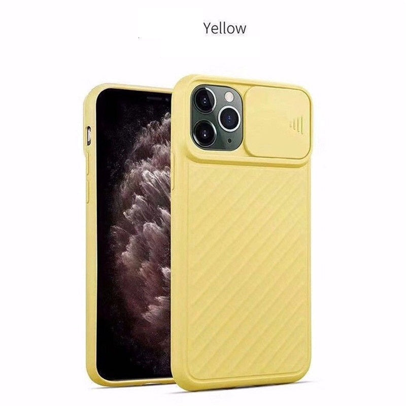 Slide Camera Lens Protector Phone Case Soft Silicone Cover Matte Back Cover