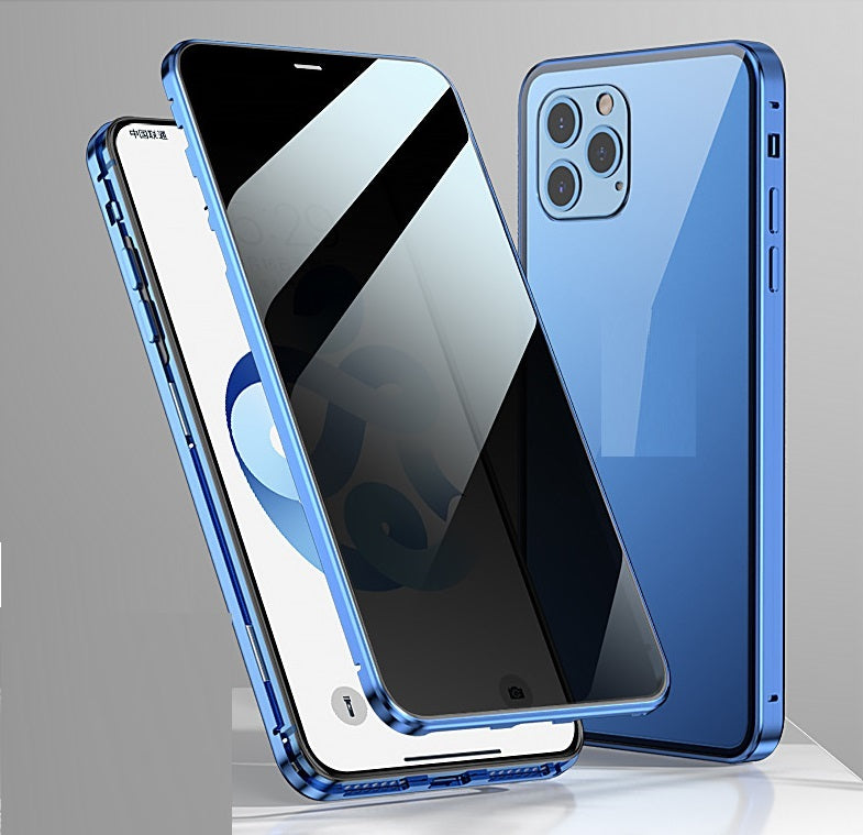 Double Sides Glass Cover Anti Privacy Protector Magnetic Absorption Case