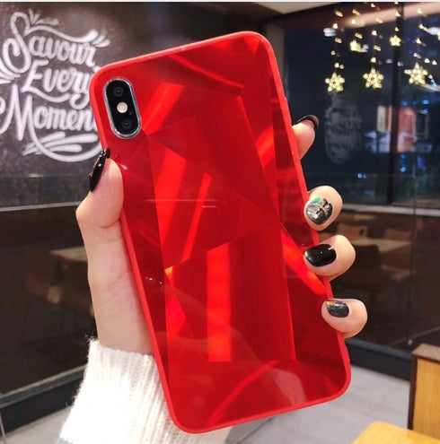 Glitter Diamond Texture  Case For  X XS Max XR 7 Plus Mirror Acrylic Back Cover Cases For  6 S 7 8 Plus