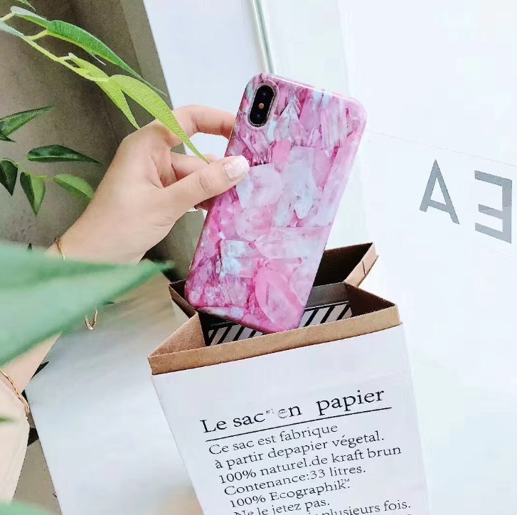 Case For 7 6 6s Plus Colorful Stone Image Pattern Cases For8 7 X Plus Soft Back Cover