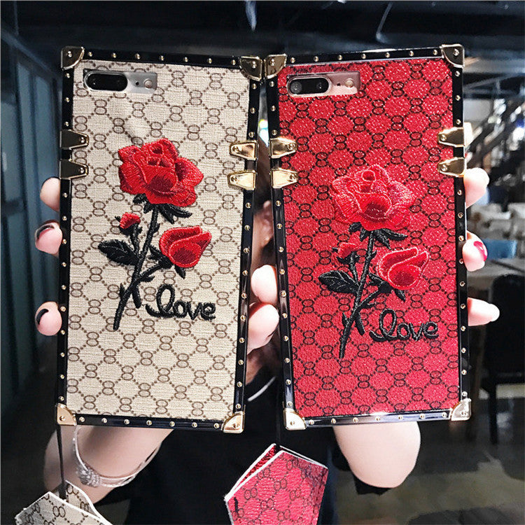 3D Rose Embroidered Cases for iPhone