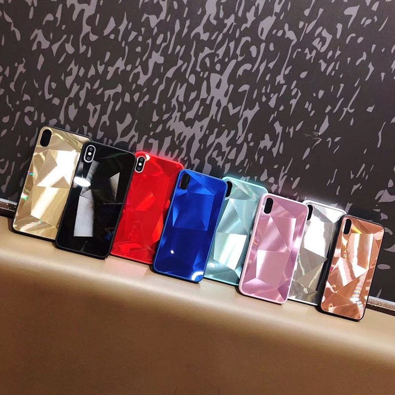 Glitter Diamond Texture  Case For  X XS Max XR 7 Plus Mirror Acrylic Back Cover Cases For  6 S 7 8 Plus