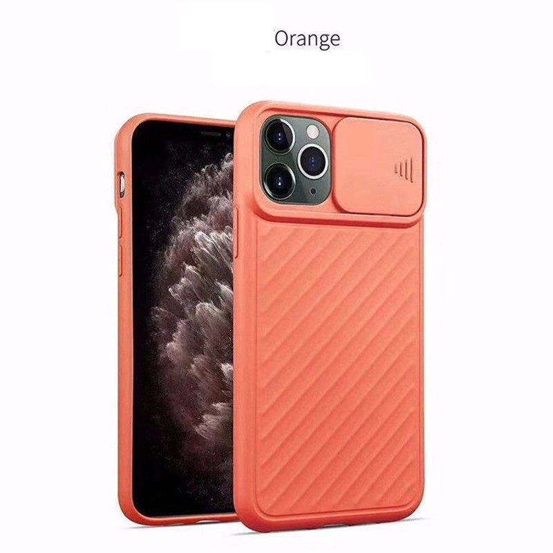 Slide Camera Lens Protector Phone Case Soft Silicone Cover Matte Back Cover