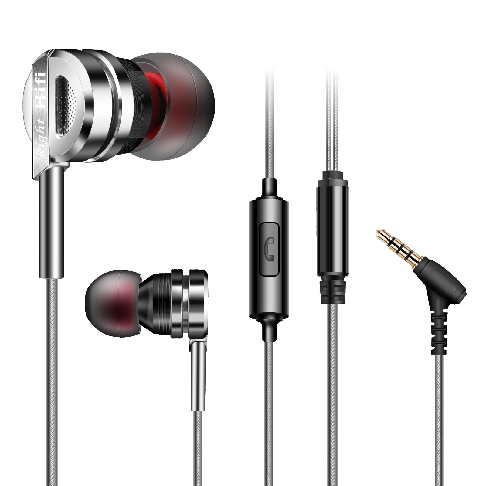 Earphones- Carved All-metal D05 Subwoofer Universal Mobile Earphone