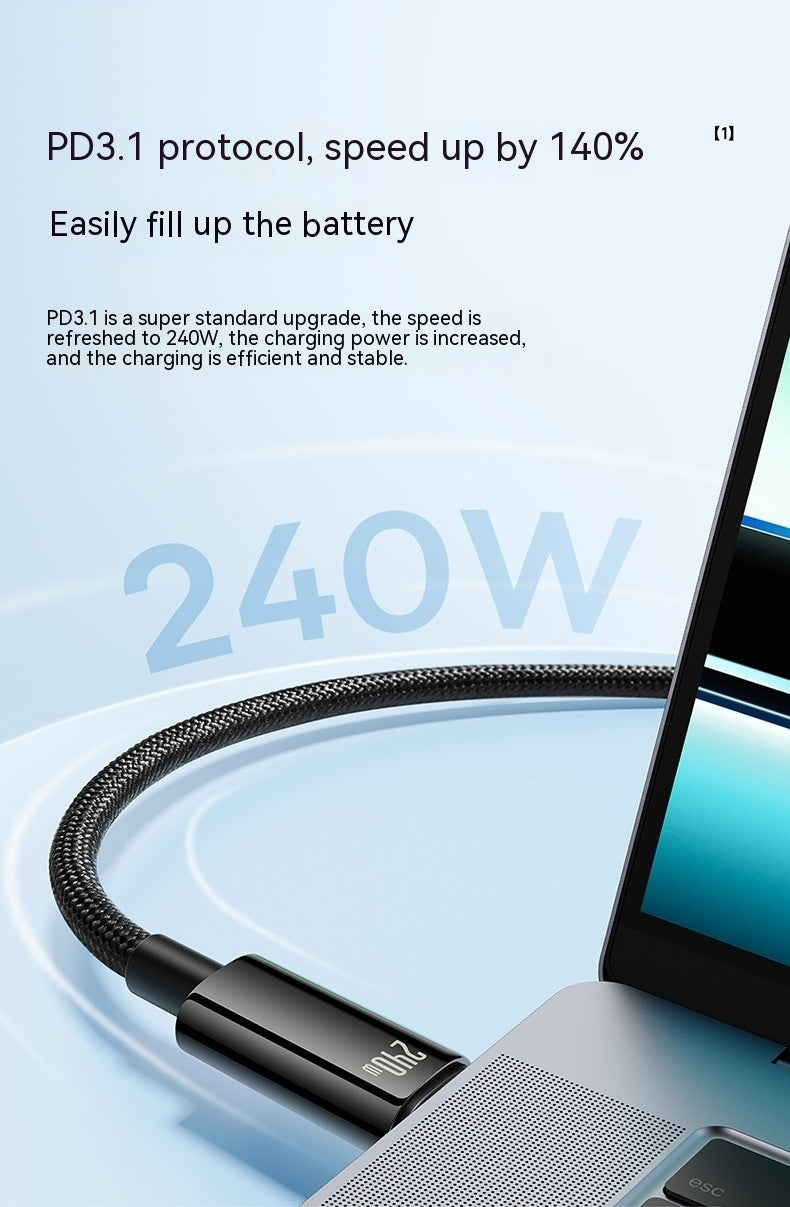 High-power Zinc Alloy Fast Charge PD Data Cable 240W