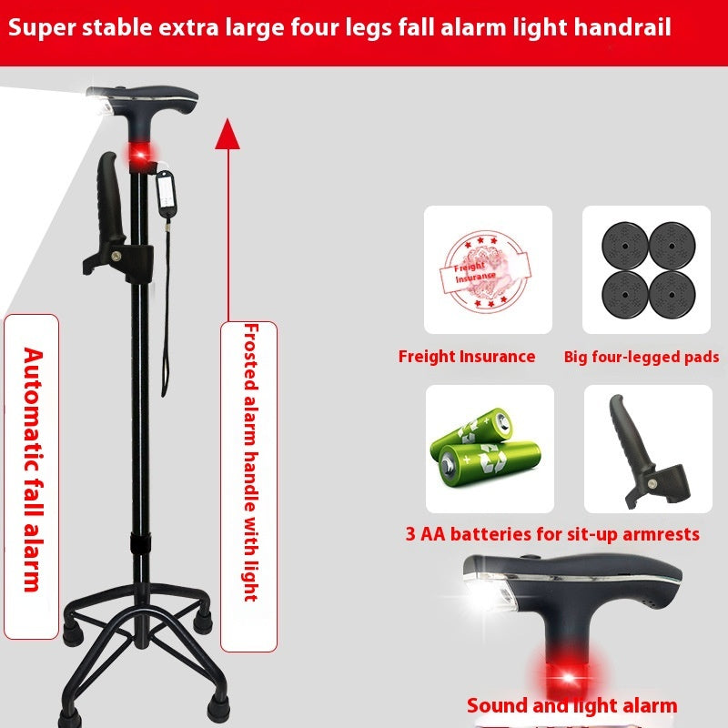 Elderly Non-slip Multi-function Automatic Alarm With Light Telescopic Walking Stick