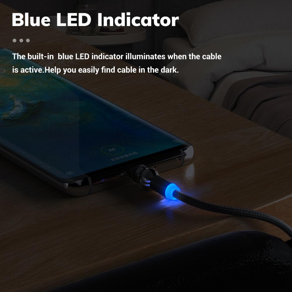 360 degree rotation of magnetic charging cable