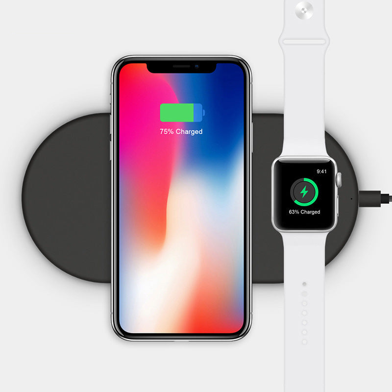 Compatible with Apple, 2 In 1 QI Wireless Charging Dock For iPhone, Watch & Android