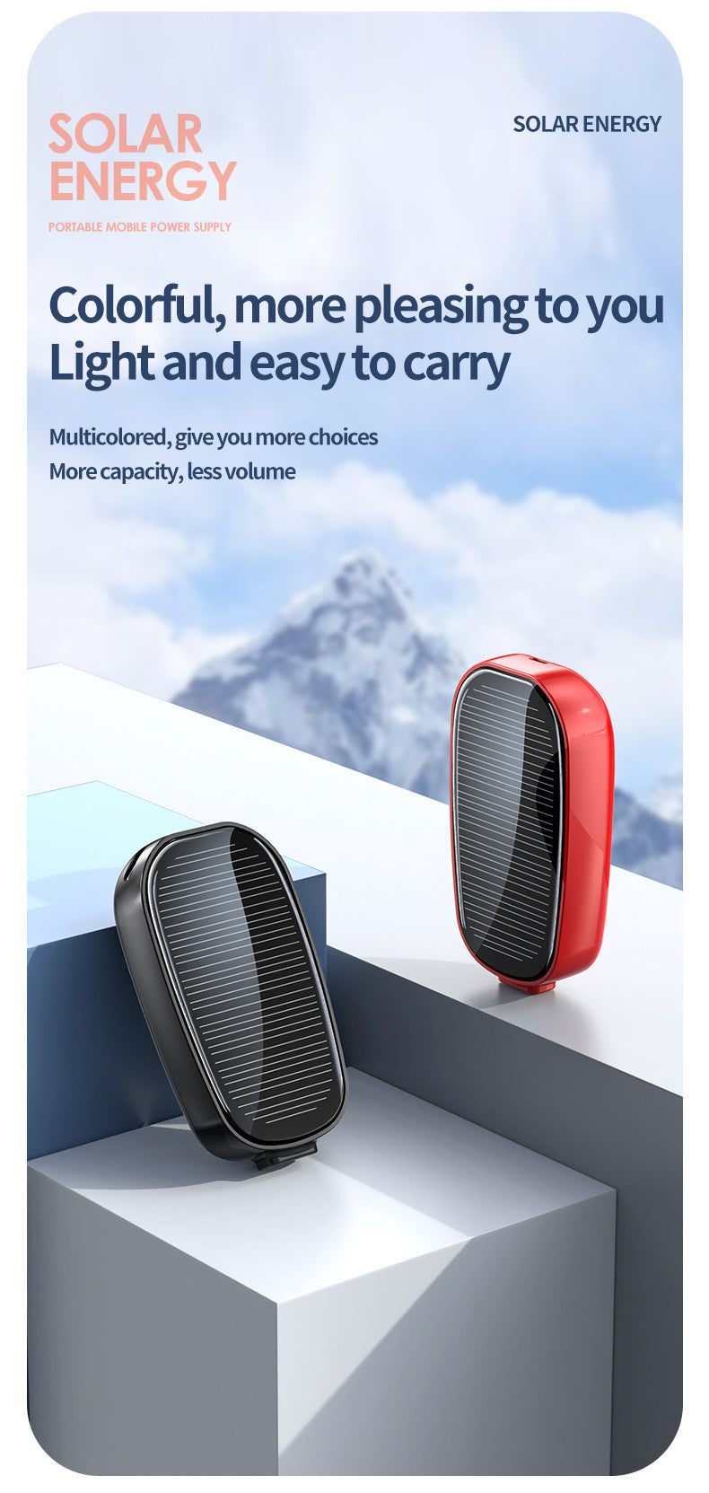 Mini Emergency Solar Charging Unit Portable Wireless Power Supply