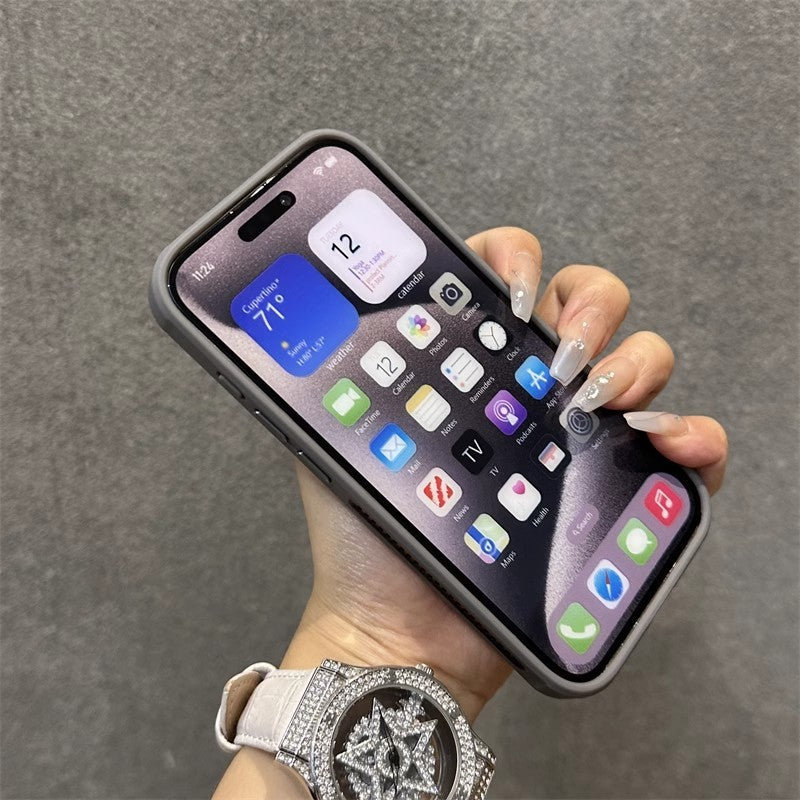 Breathable Heat Dissipation Mesh Case For Apple Phone 15 14 13 12 11 Pro Max Plus Matte Cooling Metal Lens Ring Hard Bumper Cover