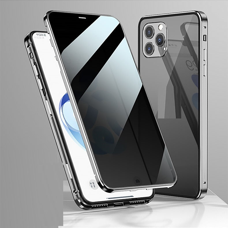 Double Sides Glass Cover Anti Privacy Protector Magnetic Absorption Case