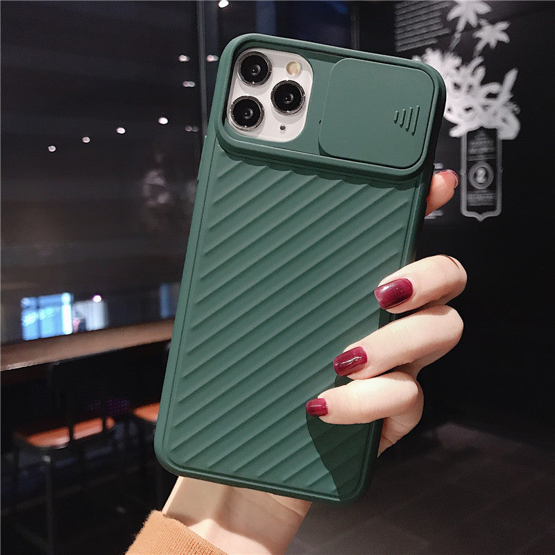 Slide Camera Lens Protector Phone Case Soft Silicone Cover Matte Back Cover