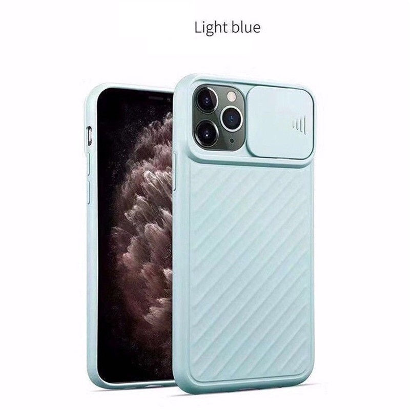 Slide Camera Lens Protector Phone Case Soft Silicone Cover Matte Back Cover