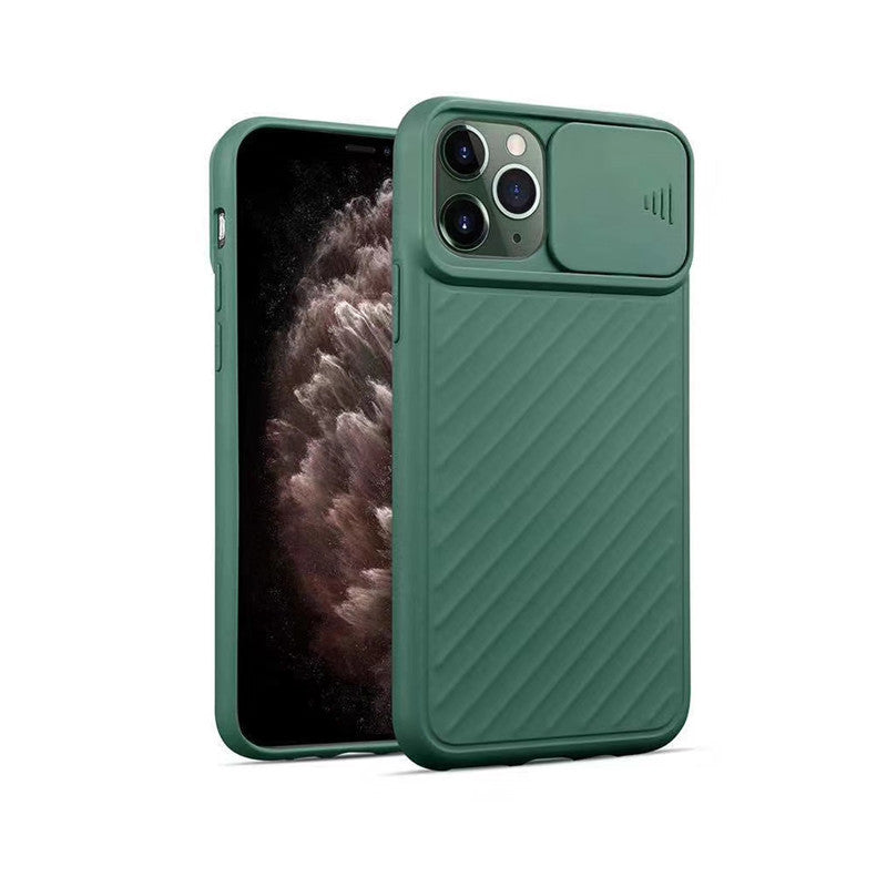 Slide Camera Lens Protector Phone Case Soft Silicone Cover Matte Back Cover