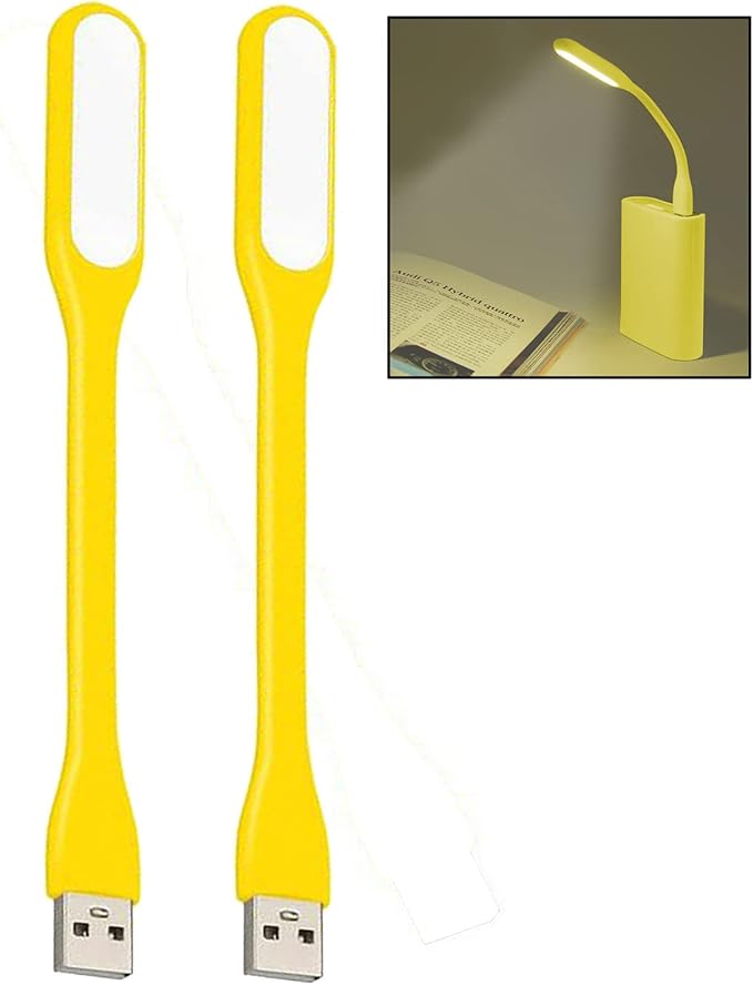 Flexible Mini Light, Portable USB LED Reading Night Lamp for PC, Laptop, Laptop, Power Bank, 2 Pack