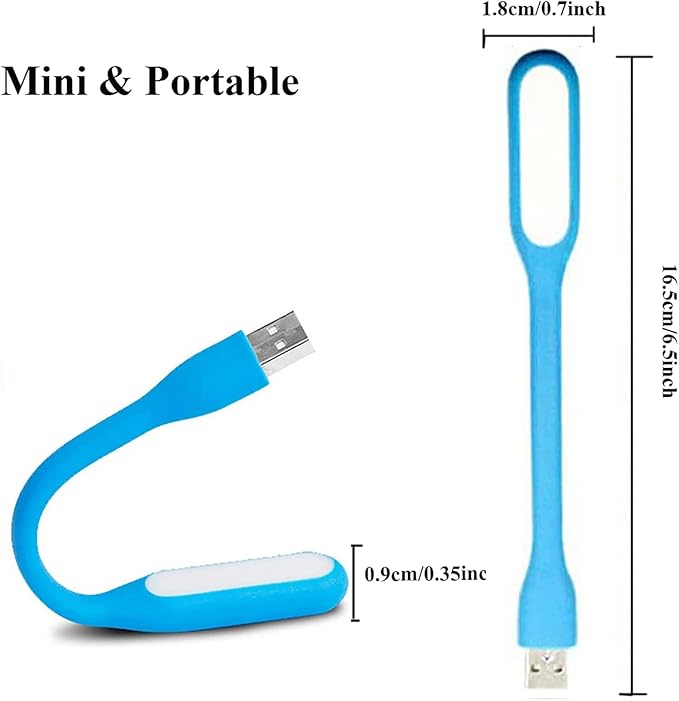 Flexible Mini Light, Portable USB LED Reading Night Lamp for PC, Laptop, Laptop, Power Bank, 2 Pack