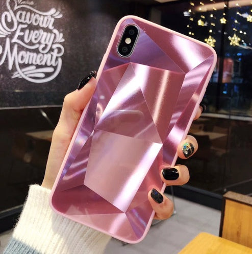 Glitter Diamond Texture  Case For  X XS Max XR 7 Plus Mirror Acrylic Back Cover Cases For  6 S 7 8 Plus