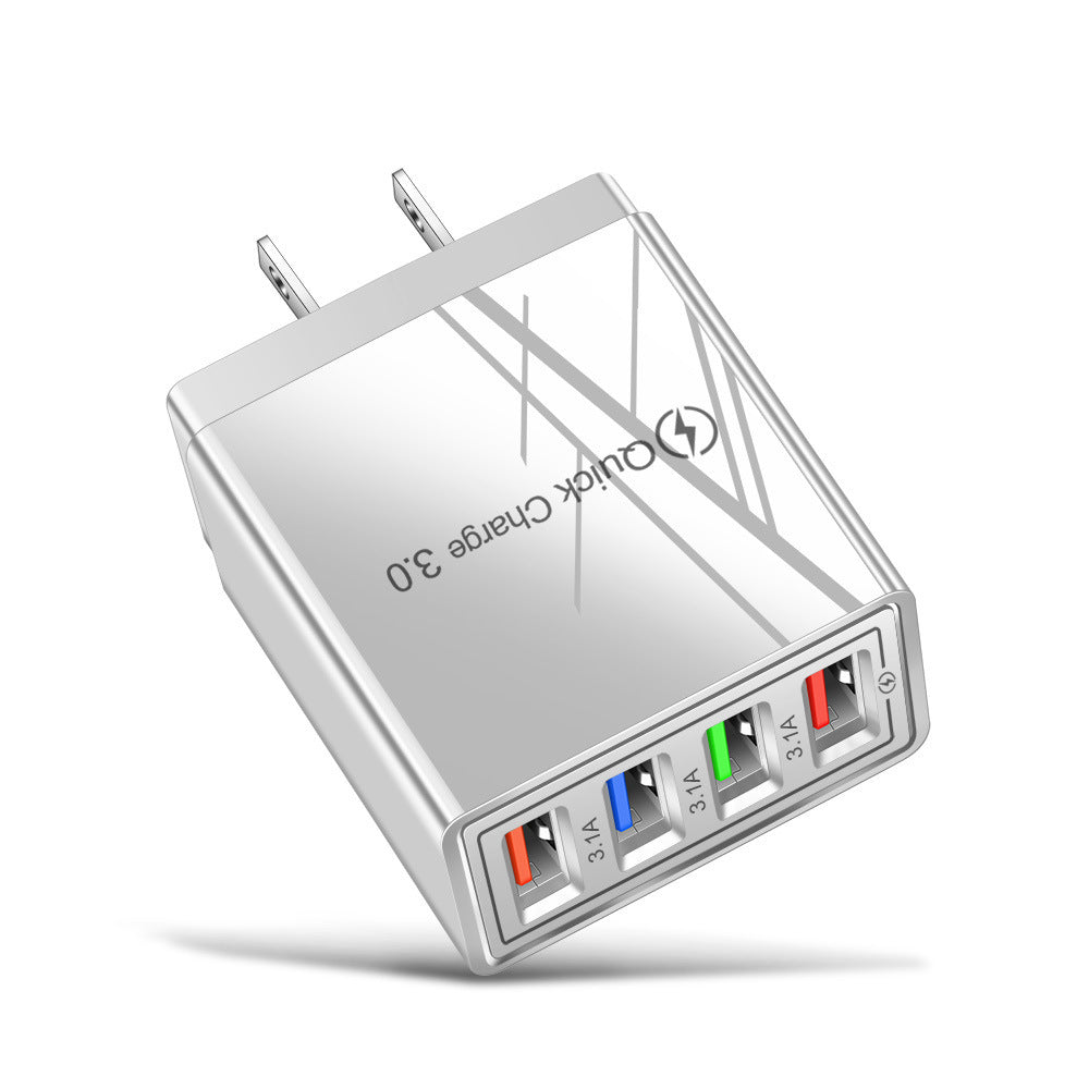 Simple Luminous 4USB Mobile Phone Charger