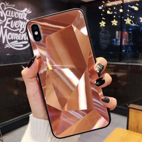 Glitter Diamond Texture  Case For  X XS Max XR 7 Plus Mirror Acrylic Back Cover Cases For  6 S 7 8 Plus