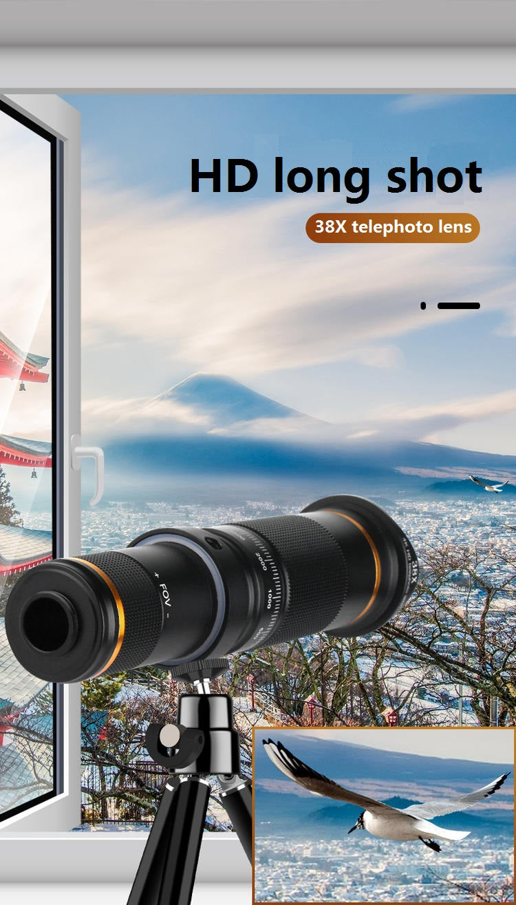 Mobile camera extension-Mobile universal long focus telescope