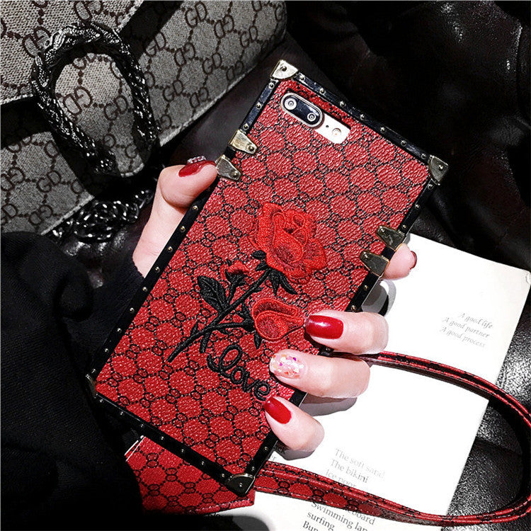 3D Rose Embroidered Cases for iPhone