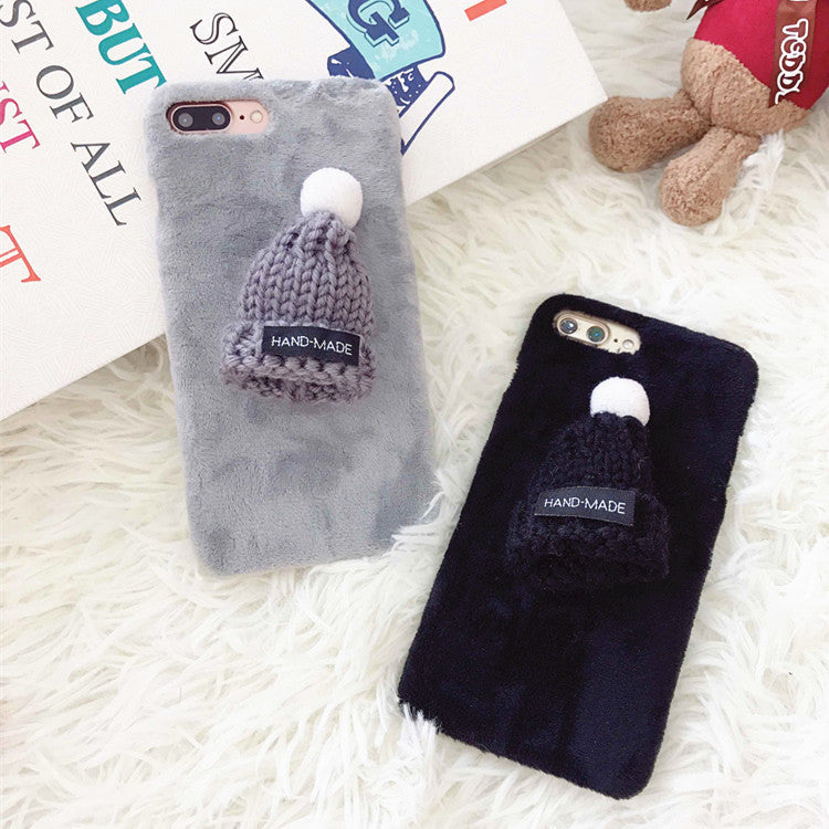 Compatible with Apple, New plush hats iPhone7/8plus Christmas mobile phone