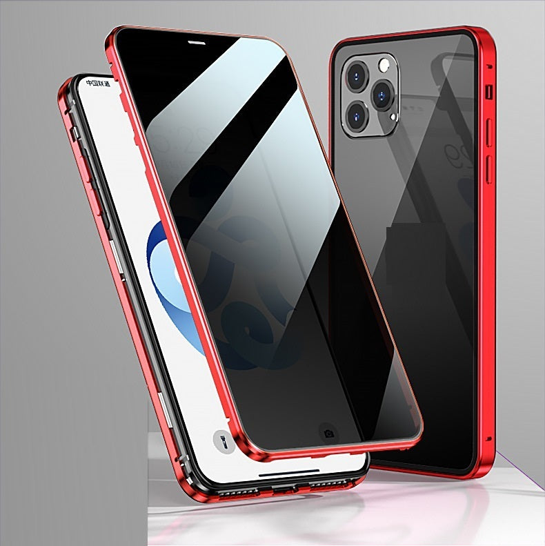 Double Sides Glass Cover Anti Privacy Protector Magnetic Absorption Case