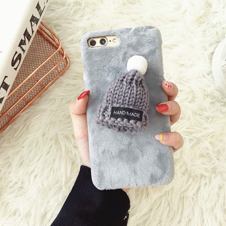Compatible with Apple, New plush hats iPhone7/8plus Christmas mobile phone