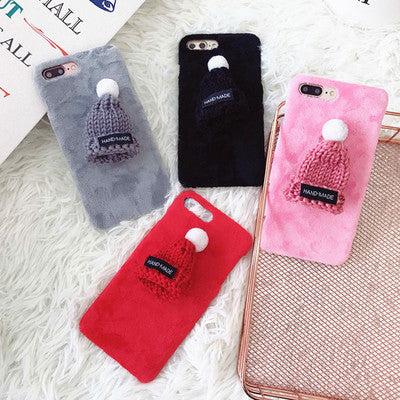 Compatible with Apple, New plush hats iPhone7/8plus Christmas mobile phone