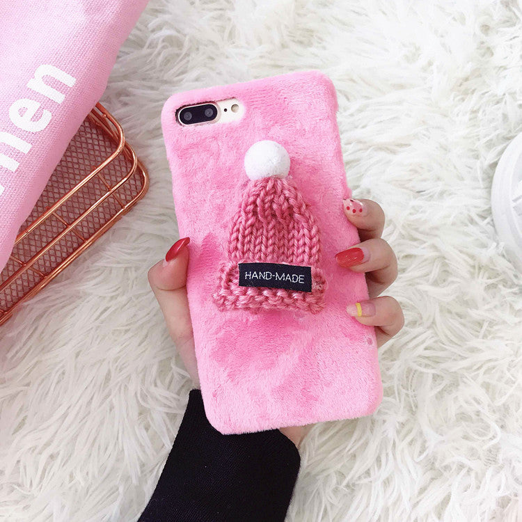 Compatible with Apple, New plush hats iPhone7/8plus Christmas mobile phone