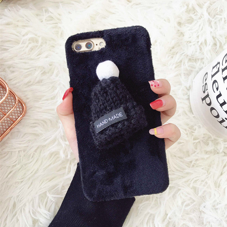 Compatible with Apple, New plush hats iPhone7/8plus Christmas mobile phone