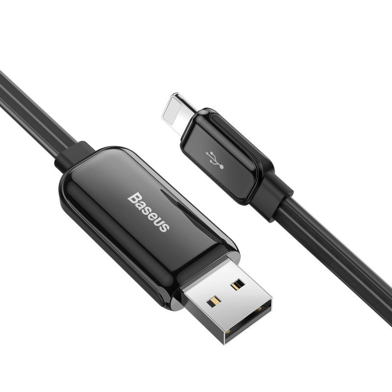 Compatible With , Baseus Flat Glowing 2.4A USB Cable For  Xs Max 8 Plus 1M Fast Charging Sync Data Line LED USB Cable For  SE 7 Cabo