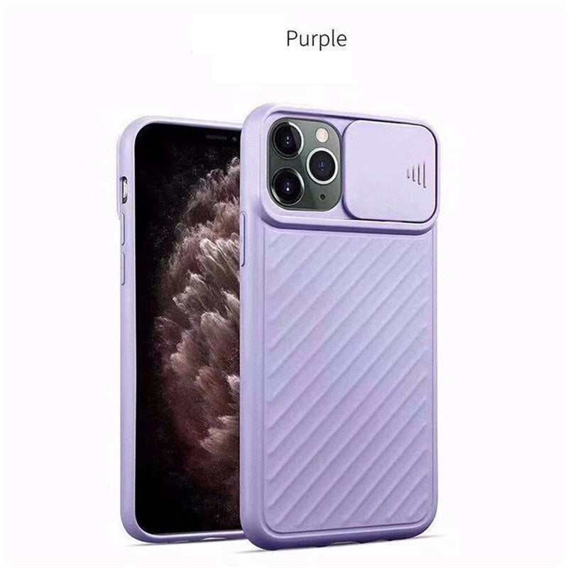 Slide Camera Lens Protector Phone Case Soft Silicone Cover Matte Back Cover