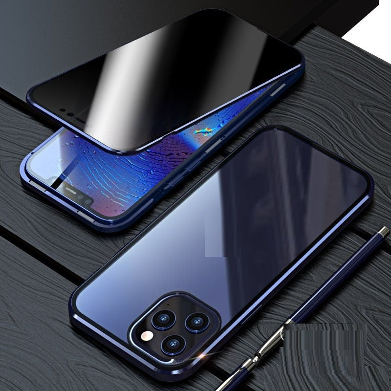 Double Sides Glass Cover Anti Privacy Protector Magnetic Absorption Case