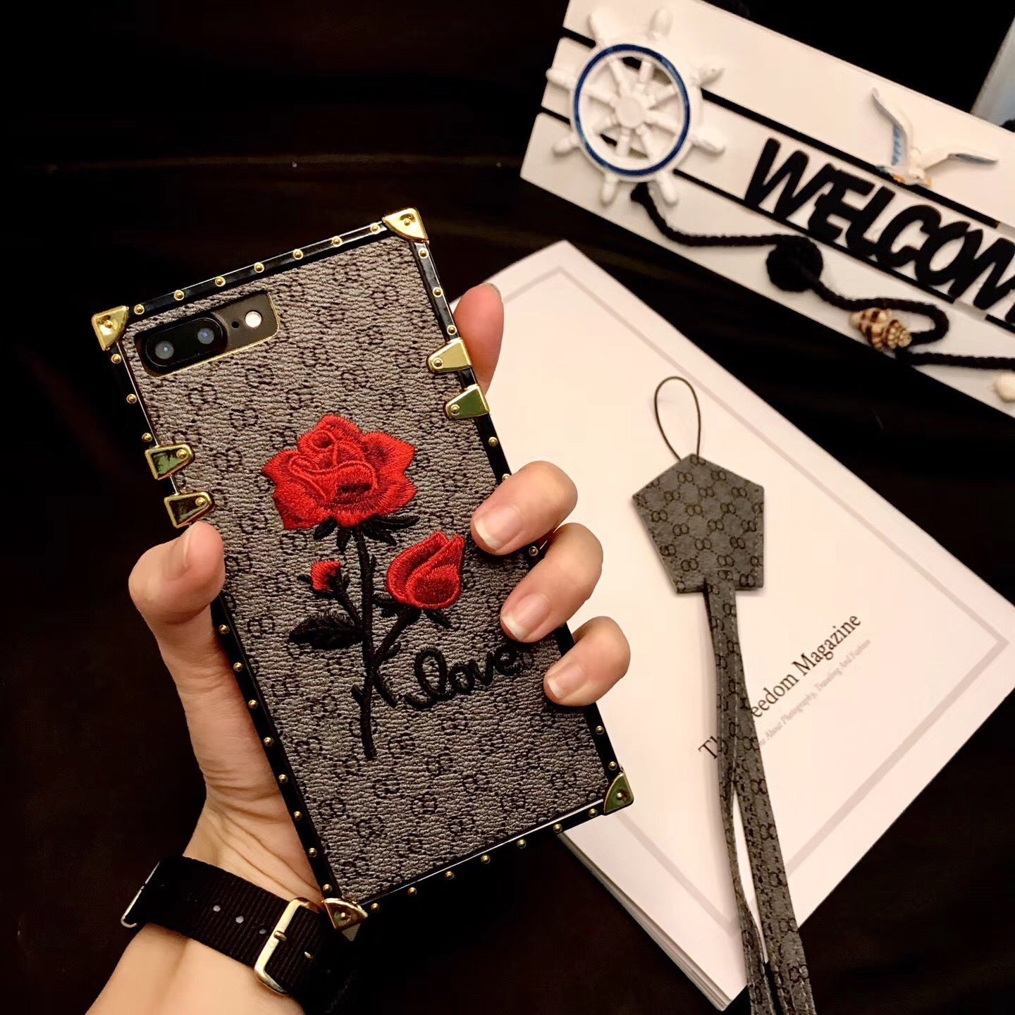 3D Rose Embroidered Cases for iPhone