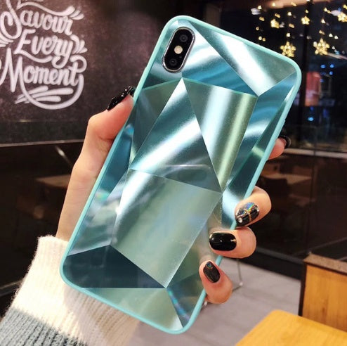 Glitter Diamond Texture  Case For  X XS Max XR 7 Plus Mirror Acrylic Back Cover Cases For  6 S 7 8 Plus