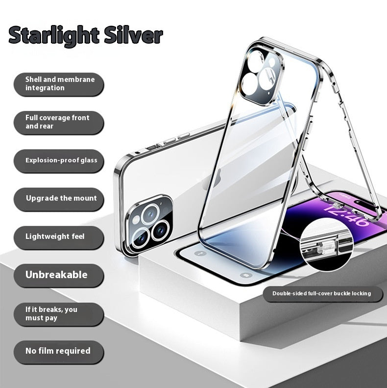 Applicable To 16 Series Double-sided Glass Ultra-thin Magnetic Drop-resistant iPhone Case