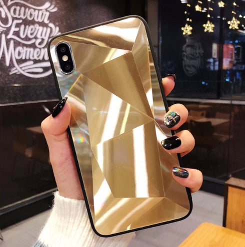 Glitter Diamond Texture  Case For  X XS Max XR 7 Plus Mirror Acrylic Back Cover Cases For  6 S 7 8 Plus