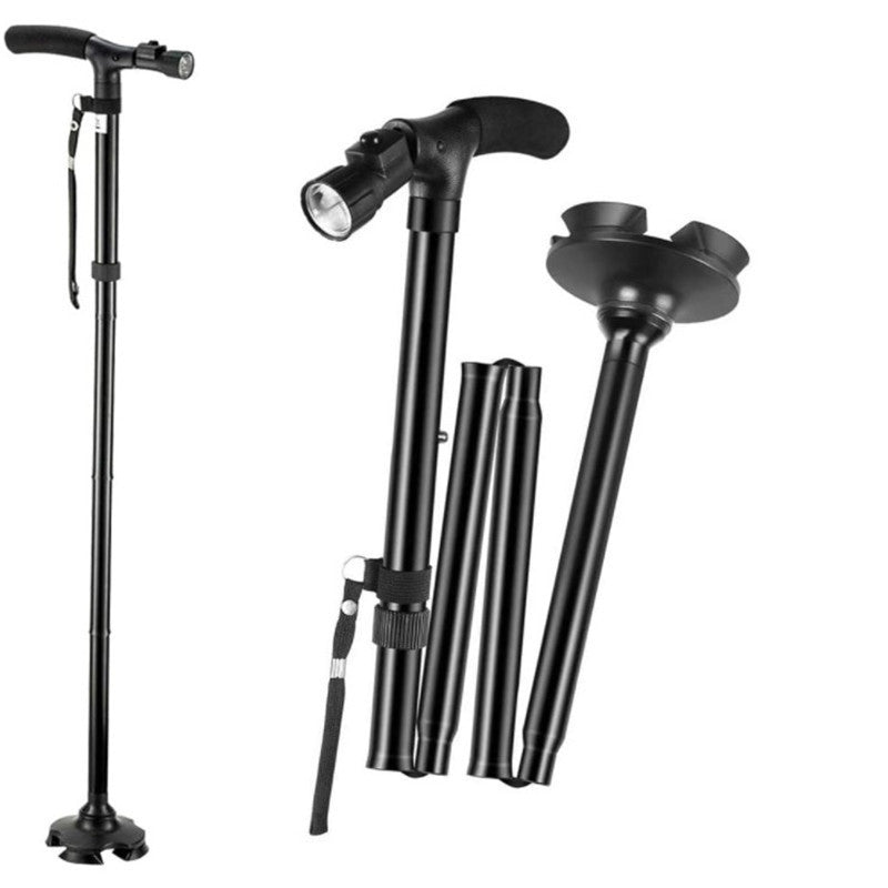 Folding With Light Aluminum Alloy Walking Stick