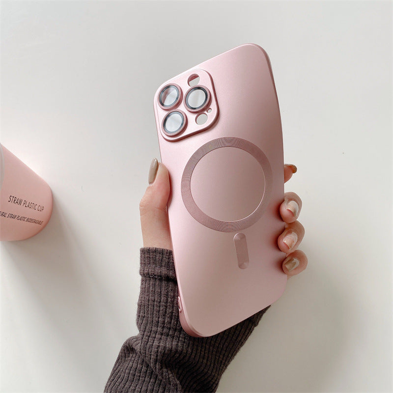Magnetic Suction With Lens Film Electroplating Mobile Phone Case