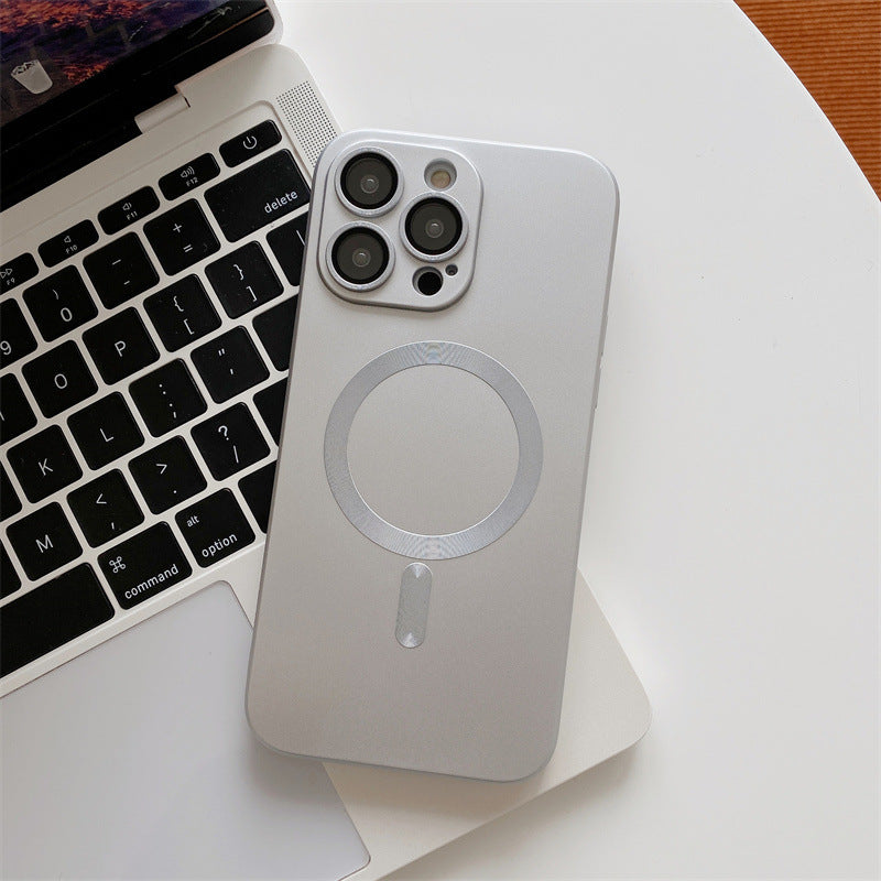 Magnetic Suction With Lens Film Electroplating Mobile Phone Case